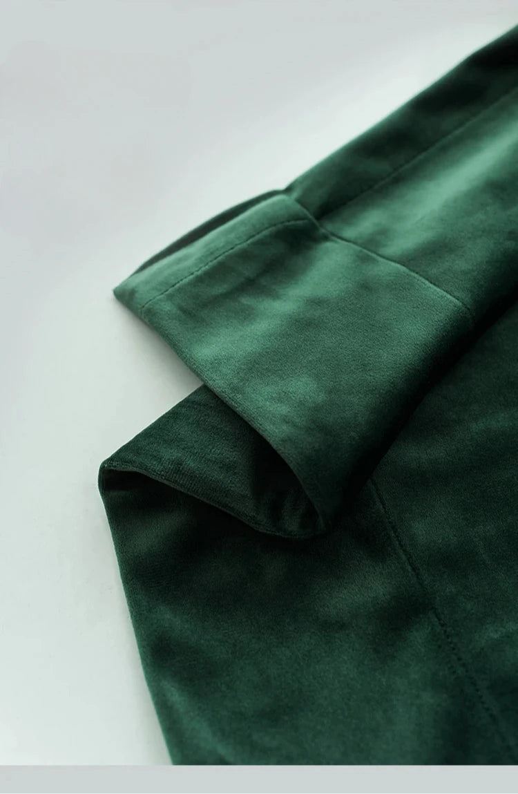 Luxury Dark Green Velvet Curtains - 80% Blackout