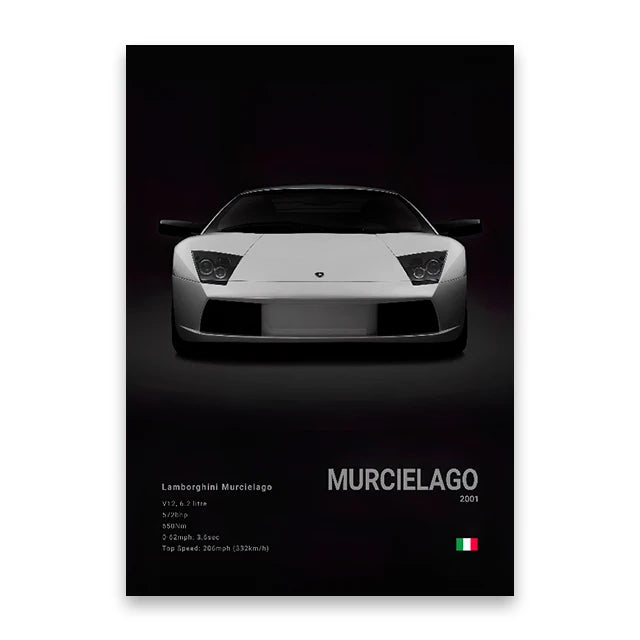 Luxury Car Canvas Art Print Dark - LuxuryCar