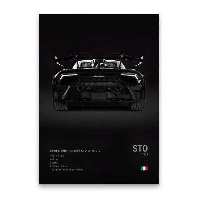 Luxury Car Canvas Art Print Dark - LuxuryCar