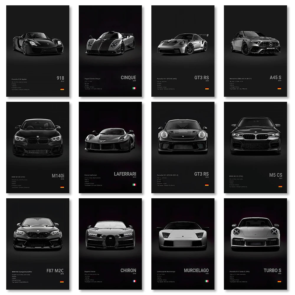 Luxury Car Canvas Art Print Dark - LuxuryCar