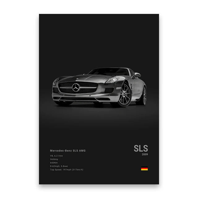 Luxury Car Canvas Art Print Dark - LuxuryCar
