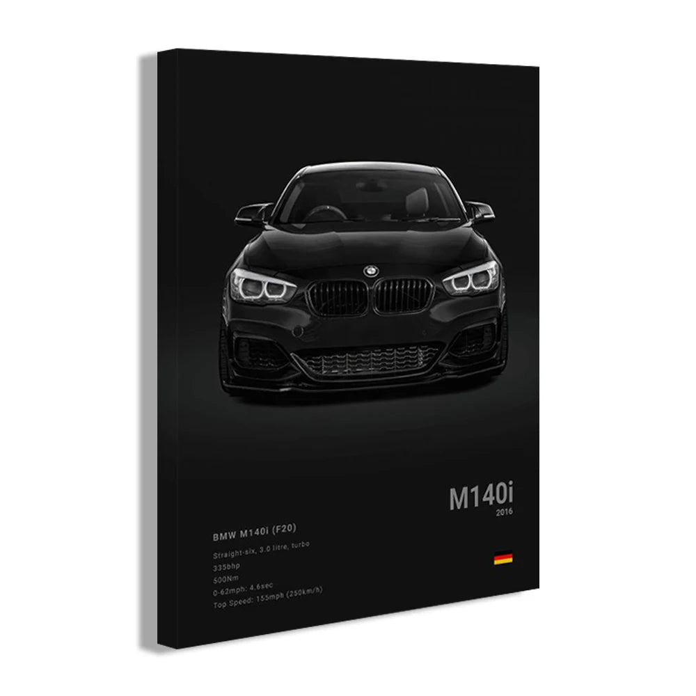 Luxury Car Canvas Art Print Dark - LuxuryCar