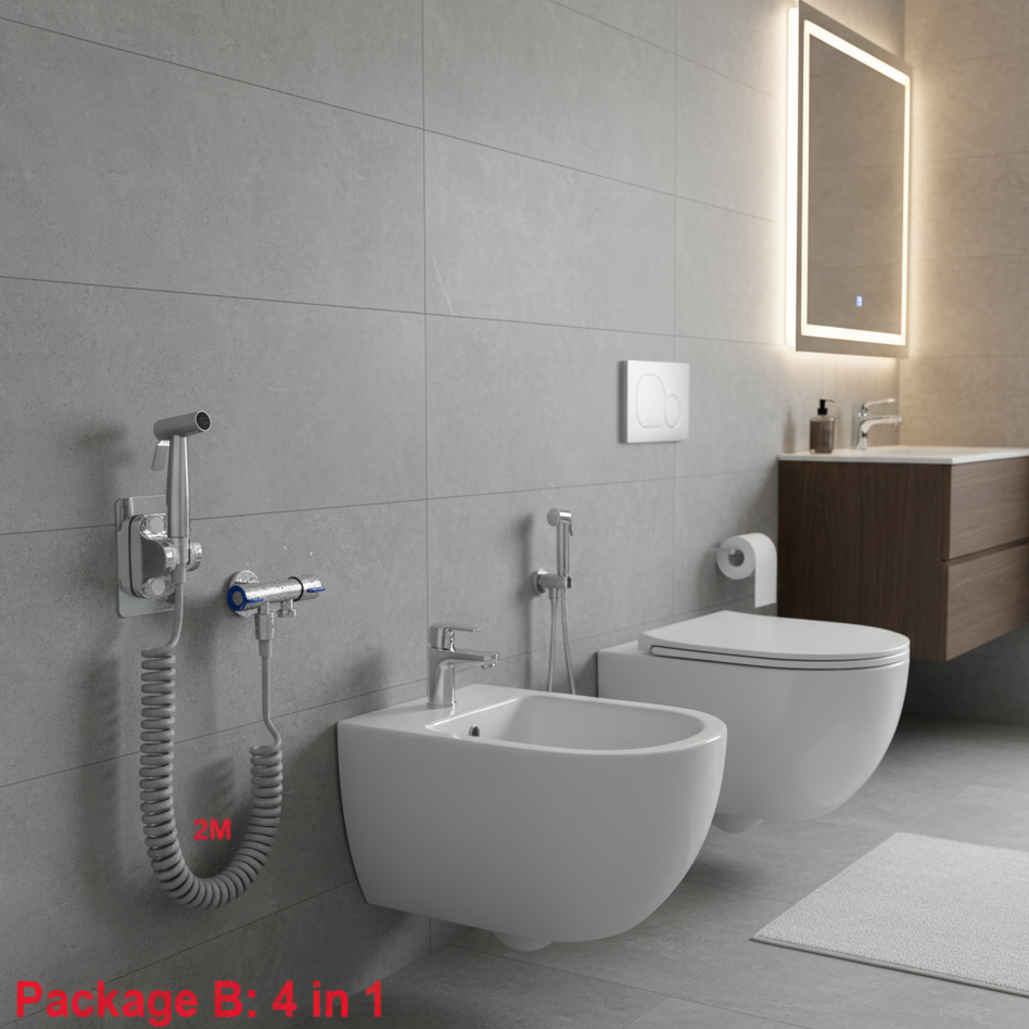 Stainless Steel Bidet Sprayer Set - AquaEssence