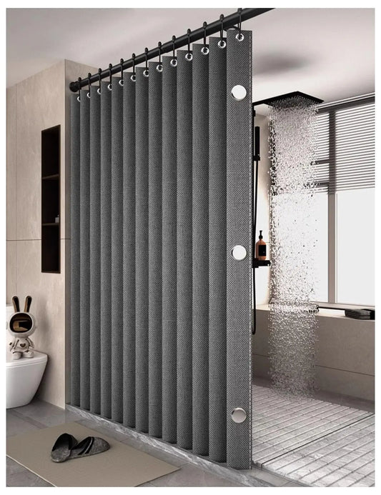 Magnetic Folding Waterproof Shower Curtain