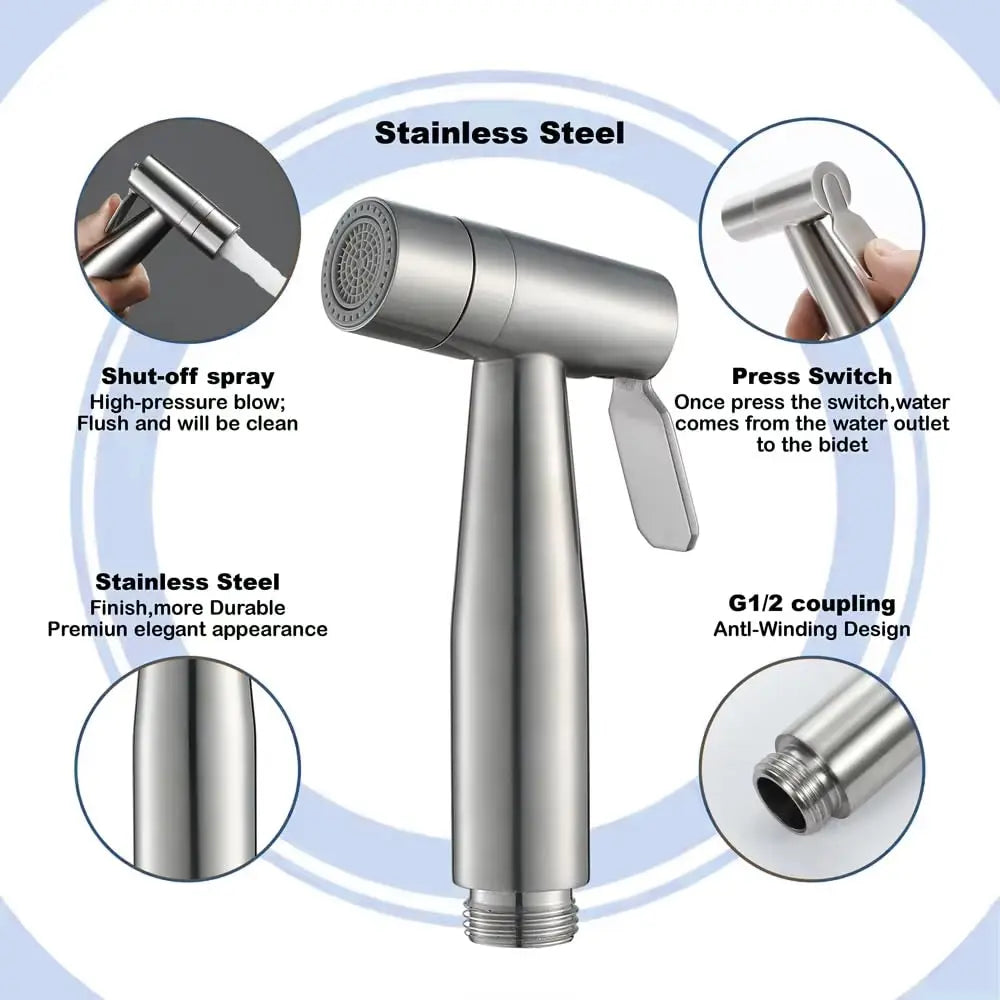 Stainless Steel Bidet Sprayer Set - AquaEssence