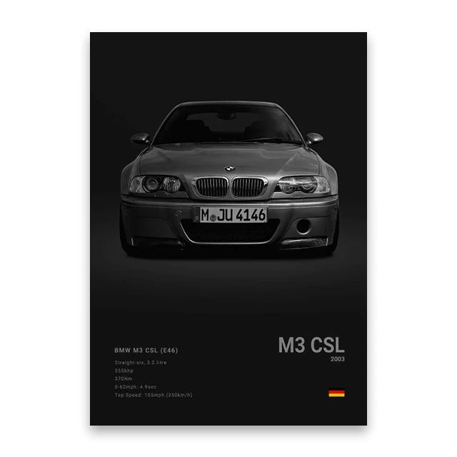 Luxury Car Canvas Art Print Dark - LuxuryCar
