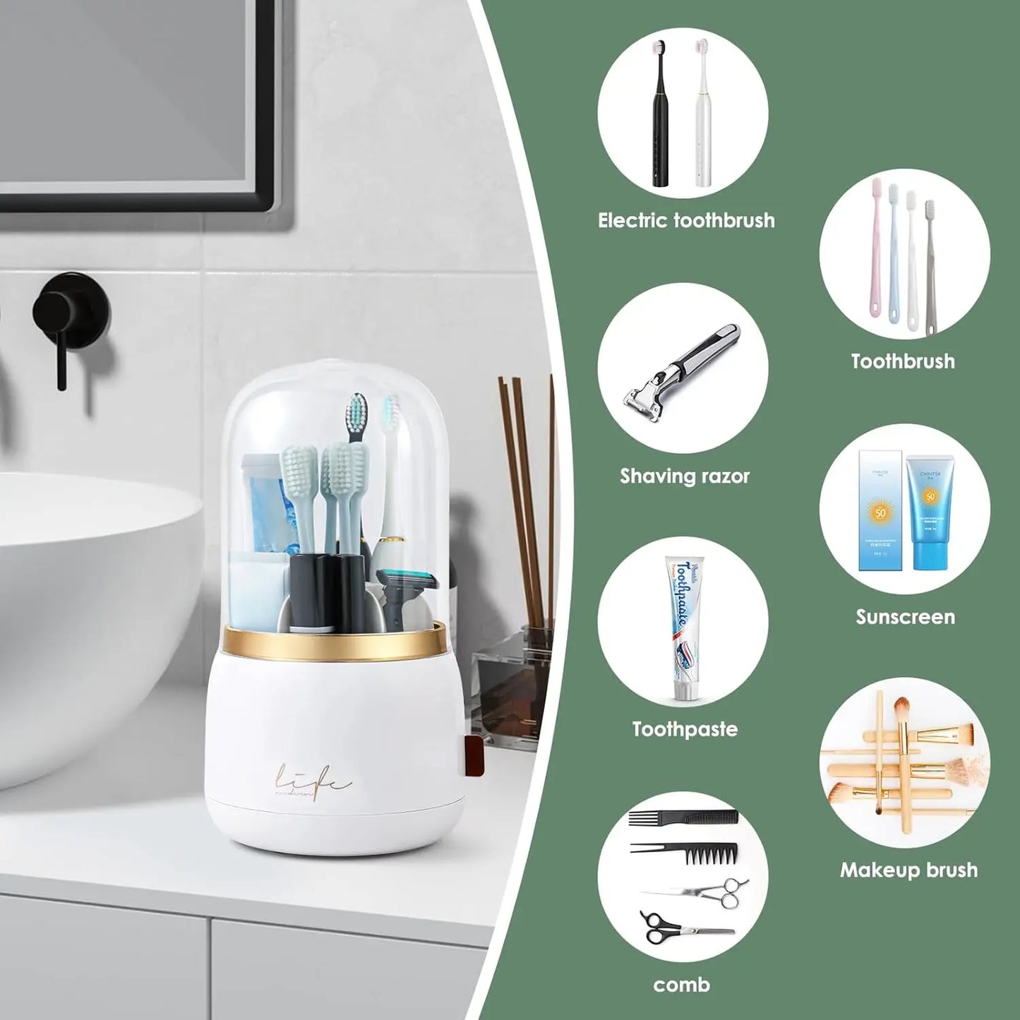 Rotating Toothbrush Holder - AquaEssence