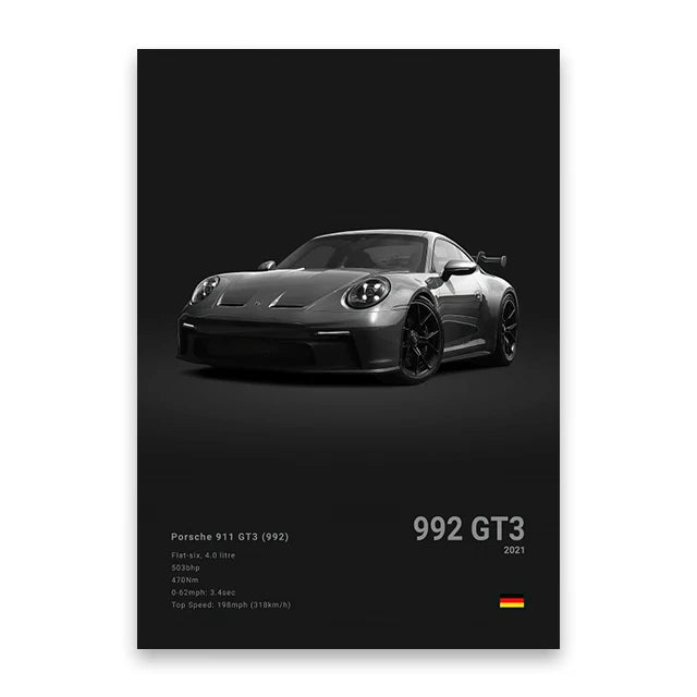 Luxury Car Canvas Art Print Dark - LuxuryCar