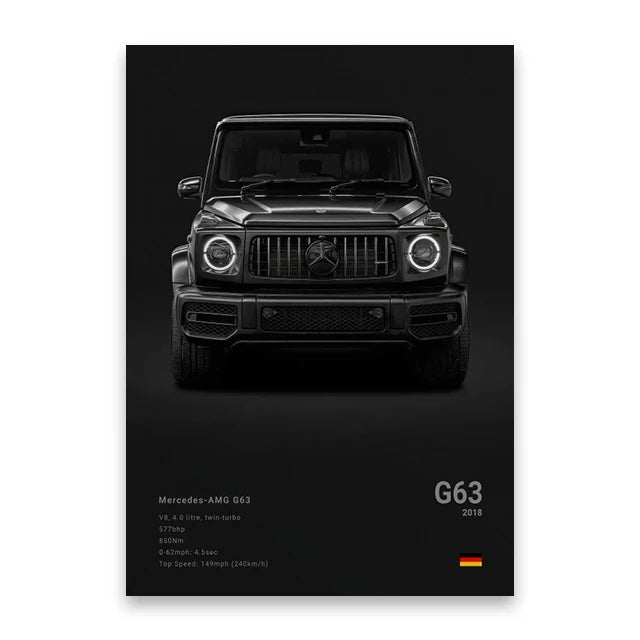 Luxury Car Canvas Art Print Dark - LuxuryCar