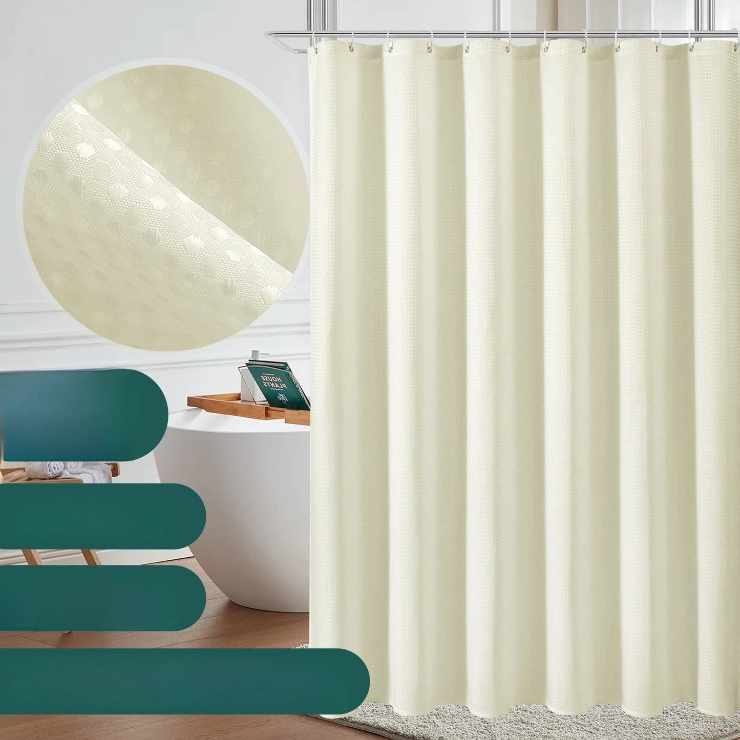 Waterproof Shower Curtain - Mildew Resistant