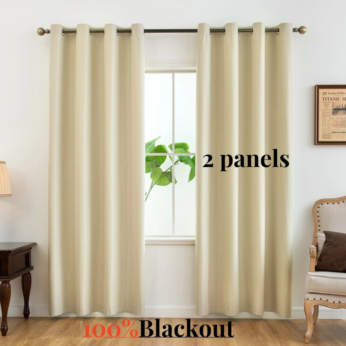 Elegant Blackout Curtain - 2PC