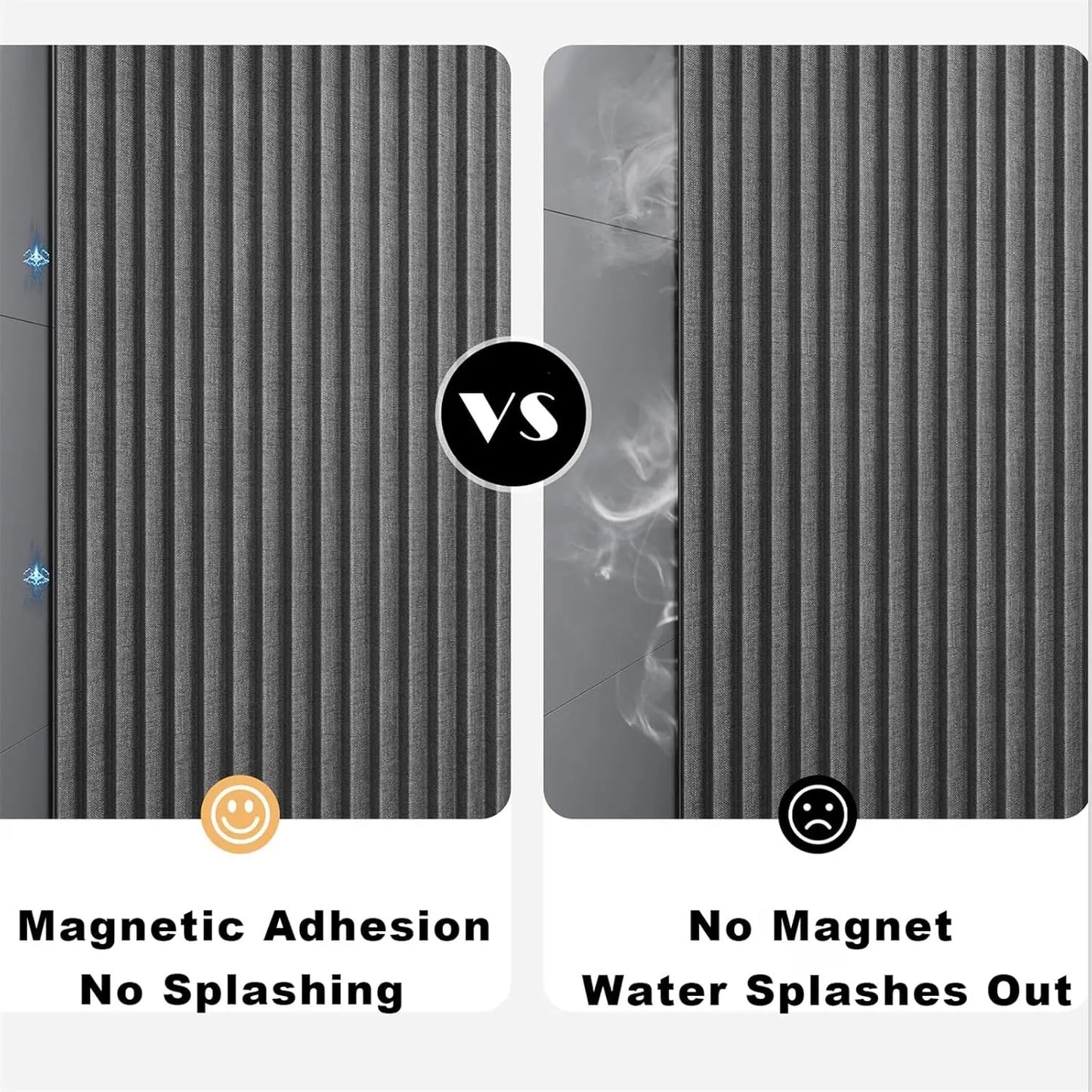 Magnetic Folding Waterproof Shower Curtain