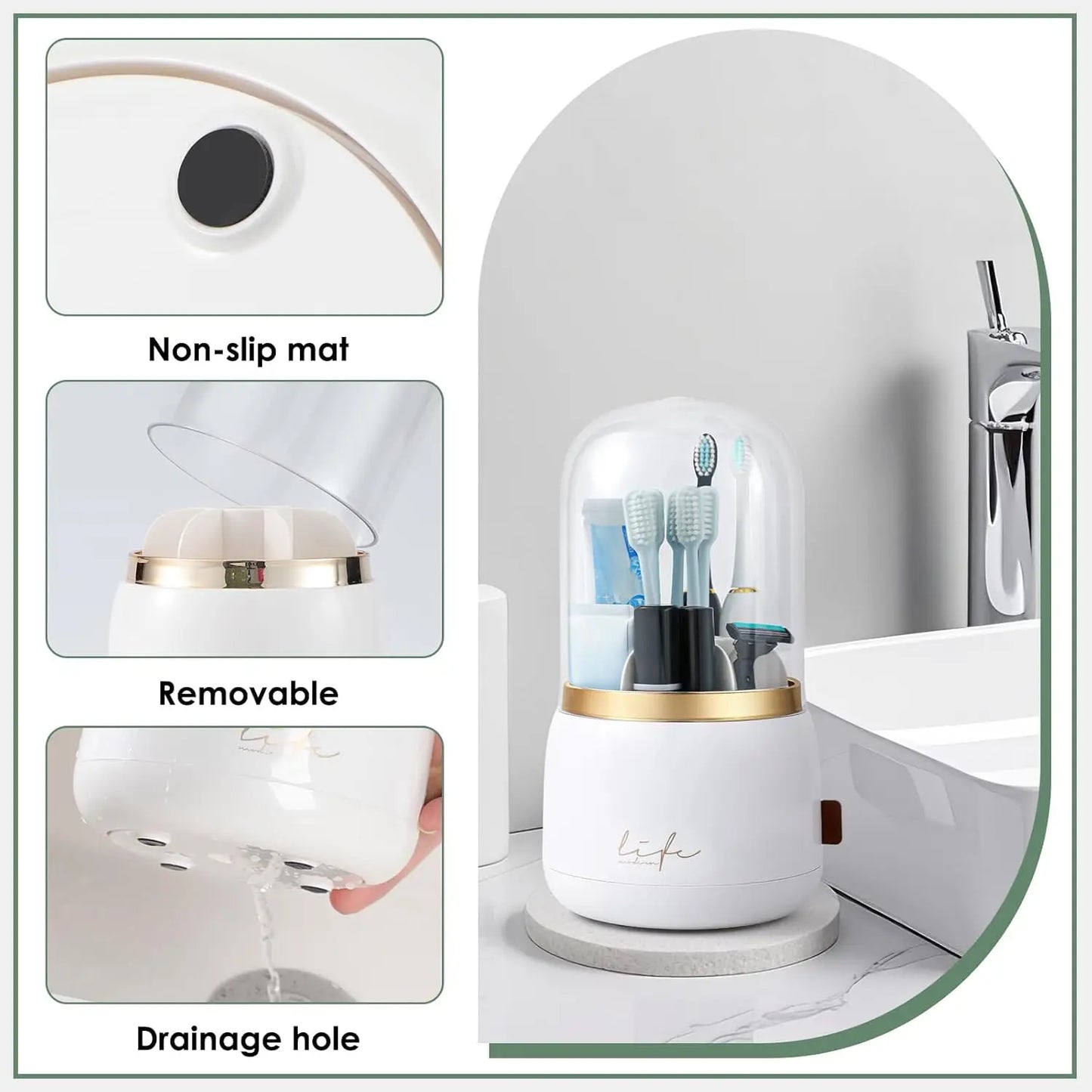 Rotating Toothbrush Holder - AquaEssence