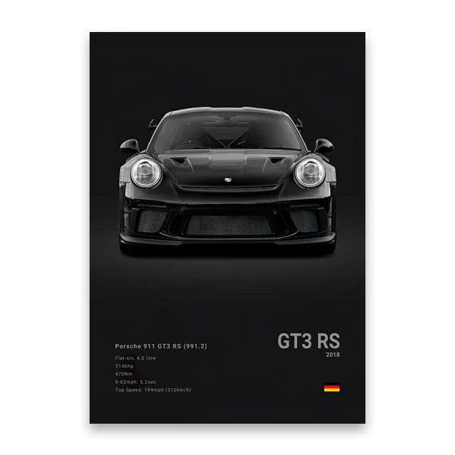 Luxury Car Canvas Art Print Dark - LuxuryCar