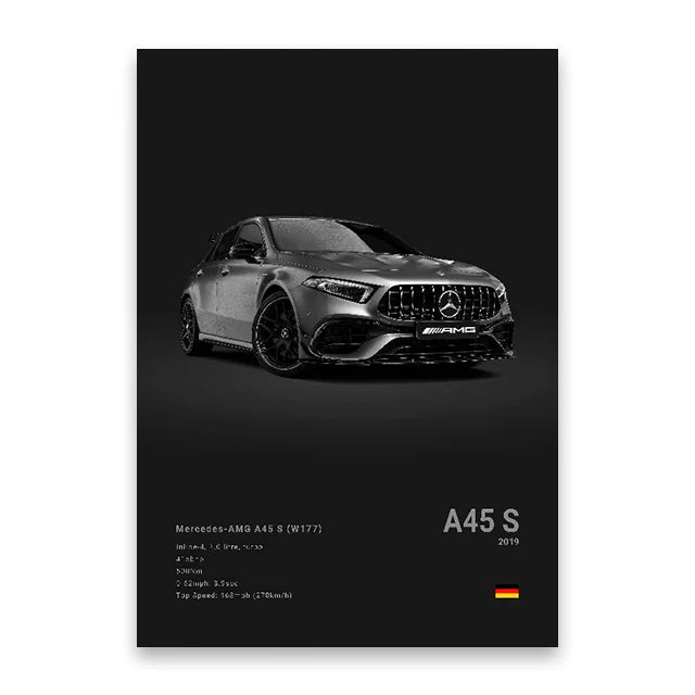 Luxury Car Canvas Art Print Dark - LuxuryCar