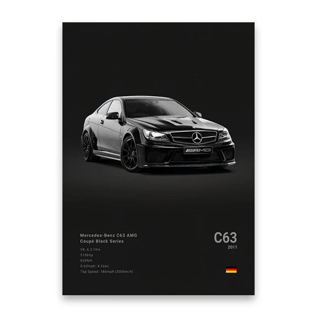 Luxury Car Canvas Art Print Dark - LuxuryCar