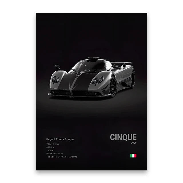 Luxury Car Canvas Art Print Dark - LuxuryCar