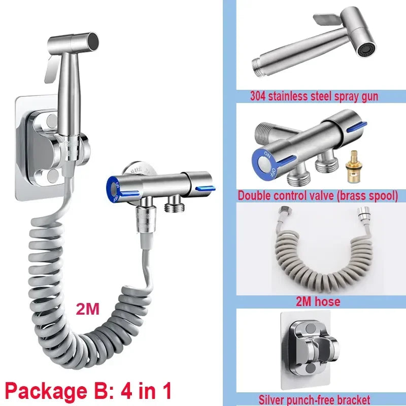 Stainless Steel Bidet Sprayer Set - AquaEssence